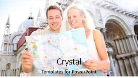  Presentation with italy map - Beautiful theme featuring travel banner couple reading map backdrop and a lemonade colored foreground