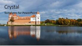  Presentation with travel - Colorful slide deck enhanced with travel belarus background - medieval mir backdrop and a  colored foreground