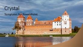  Presentation with travel - Slides enhanced with travel belarus background - medieval mir background and a  colored foreground