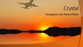  Presentation with plane - Amazing PPT theme having travel by plane backdrop and a yellow colored foreground