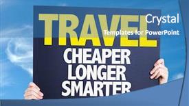  Presentation with smart card reader - Presentation theme featuring travel cheaper longer smarter card background and a teal colored foreground