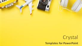  Presentation with tram - Theme with travel-concept-backdrop-with-airplane background and a white colored foreground