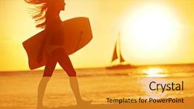  Presentation with maui - Cool new slide deck with travel concept kaanapali beach maui backdrop and a gold colored foreground