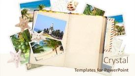  Presentation with starfish - Cool new presentation design with travel-concept-opened-book backdrop and a cream colored foreground