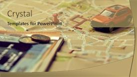  Presentation with travel - PPT layouts with travel-concept-small-toy-car background and a yellow colored foreground