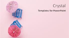  Presentation with space travel - Amazing slide deck having travel-concept-with-beach-chairs backdrop and a lemonade colored foreground