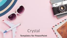  Presentation with passport travel - Slides having travel-concept-with-photos-airplane background and a lemonade colored foreground