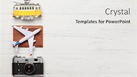  Presentation with tram - PPT theme with travel-concept-with-retro-camera background and a white colored foreground