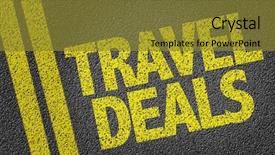  Presentation with airline - Audience pleasing presentation theme consisting of travel deals written backdrop and a gold colored foreground