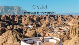  Presentation with granada - Presentation with travel-destination-at-guadix-near background and a light blue colored foreground