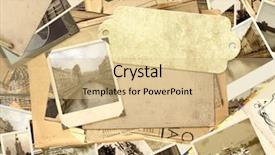  Presentation with travel diary - Beautiful presentation theme featuring travel diary - grunge background with old photos backdrop and a lemonade colored foreground
