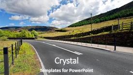  Presentation with england - Audience pleasing PPT theme consisting of travel england - mountain road backdrop and a  colored foreground