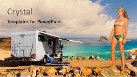  Presentation with rv travel rv motorhome - Beautiful PPT theme featuring travel-europe-by-motorhome-attractive backdrop and a lemonade colored foreground