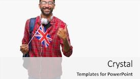  Presentation with united kingdom constitutional law - Slides consisting of travel excel - adult hispanic student man holding background and a white colored foreground