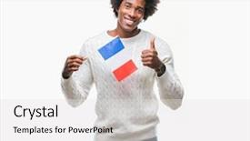  Presentation with france flag - PPT theme with travel excel - afro american man flag background and a  colored foreground