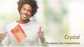  Presentation with american flag - Amazing PPT layouts having travel excel - afro american man flag backdrop and a soft green colored foreground