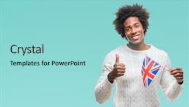  Presentation with united states old flag - Presentation theme with travel excel - afro american man flag background and a arctic colored foreground