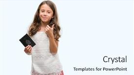  Presentation with passport - Audience pleasing PPT layouts consisting of travel excel - brunette hispanic girl holding passport backdrop and a  colored foreground