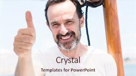  Presentation with sailboat - Colorful slide set enhanced with travel excel - handsome senior man traveling backdrop and a  colored foreground