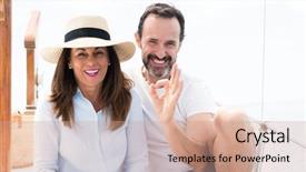  Presentation with information age - Amazing presentation having travel excel - middle age couple traveling backdrop and a  colored foreground