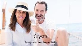  Presentation with traveling to paris - Audience pleasing presentation design consisting of travel excel - middle age couple traveling backdrop and a lemonade colored foreground