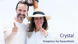  Presentation with sailboat - Audience pleasing PPT layouts consisting of travel excel - middle age couple traveling backdrop and a sky blue colored foreground