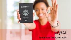  Presentation with african american marriage - Cool new PPT theme with travel excel - young african american woman holding backdrop and a crimson colored foreground