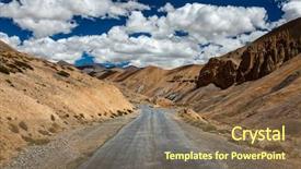  Presentation with ladakh - Audience pleasing presentation theme consisting of travel forward adventure background - trans backdrop and a violet colored foreground