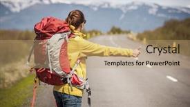  Presentation with ready - Amazing slide deck having travel free - female backpacker tourist in icleand backdrop and a  colored foreground