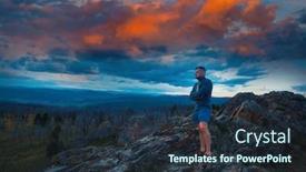  Presentation with freedom - Presentation enhanced with travel-freedom-and-tourism-concept background and a tawny brown colored foreground