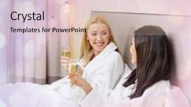  Presentation with bachelorette - Audience pleasing theme consisting of travel friendship bachelorette party backdrop and a soft green colored foreground