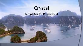  Presentation with vietnam hanoi - Cool new presentation design with travel hanoi - halong bay vietnam panoramic view backdrop and a light blue colored foreground