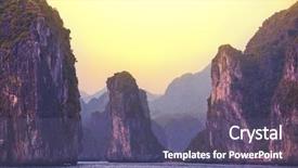  Presentation with vietnam hanoi - Audience pleasing PPT theme consisting of travel hanoi - halong bay vietnam backdrop and a violet colored foreground