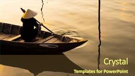  Presentation with hanoi - Beautiful PPT layouts featuring travel hanoi - vietnamese woman in traditional bamboo backdrop and a tawny brown colored foreground