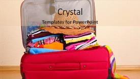  Presentation with red beet root - Audience pleasing PPT theme consisting of cruise ship resort - open red suitcase with clothing backdrop and a lemonade colored foreground
