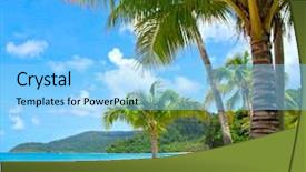  Presentation with summer trees - Slide deck featuring travel holidays hawaii - summer beach with palm trees background and a  colored foreground