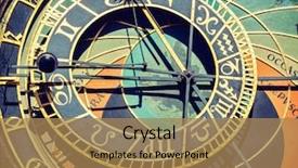  Presentation with hall effect - Presentation theme having travel image of astronomical clock background and a coral colored foreground