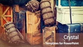  Presentation with luggage - PPT layouts with travel image of vintage luggage background and a red colored foreground