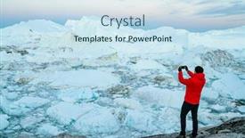  Presentation with climate - Colorful presentation theme enhanced with travel-in-arctic-landscape-nature backdrop and a sky blue colored foreground