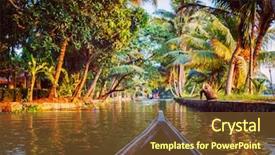  Presentation with tourism india - Slide deck featuring travel in canoe kerala india background and a tawny brown colored foreground