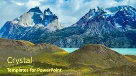  Presentation with chile - Beautiful presentation theme featuring travel in chile national park torres del paine strong wind drives the heavy gray clouds above the cliffs of los kuernos the concept of active and adventure tourism backdrop and a tawny brown colored foreground