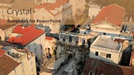  Presentation with croatia split - Presentation design featuring travel in croatia dalmatia region split background and a coral colored foreground