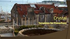  Presentation with croatia split - Beautiful slide set featuring travel in croatia dalmatia region split backdrop and a tawny brown colored foreground