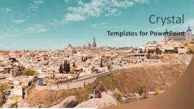  Presentation with tourism - Presentation featuring travel-in-europe-tourism background and a light blue colored foreground