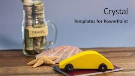  Presentation with saving - PPT layouts with travel in glass jar background and a light blue colored foreground