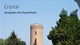  Presentation with romania - Beautiful slides featuring travel-in-romania-targoviste-tirgoviste backdrop and a light blue colored foreground