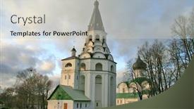  Presentation with russia - Slides having travel-in-russia-alexandrov-kremlin background and a light gray colored foreground