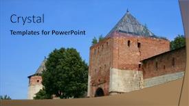  Presentation with russia - Slide set consisting of travel-in-russia-zaraysk-kremlin background and a light blue colored foreground