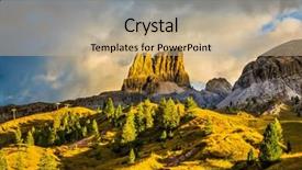  Presentation with sunny fall - Presentation design having travel in the dolomites last sunny day of fall to pass faltsarego approaching snowstorm concept of active and extreme tourism background and a coral colored foreground