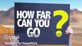  Presentation with desert - PPT theme enhanced with travel incentive - how far can you go background and a ocean colored foreground